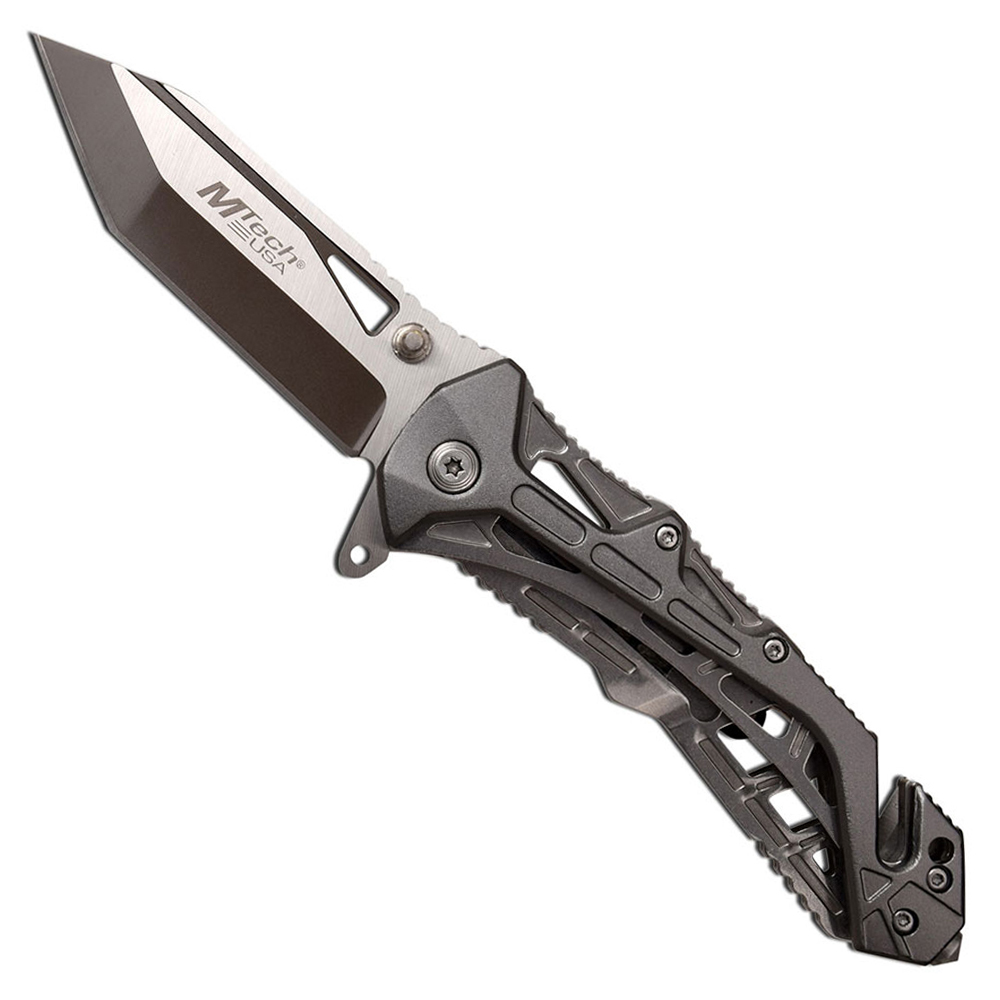 Mtech mt a997bgy spring assisted folding knife mrknife