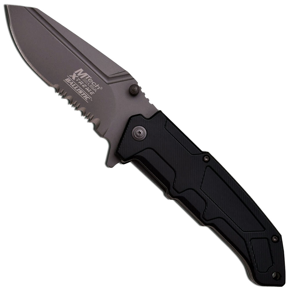 MTech Xtreme Titanium Coated Half Serrated Folding Knife Cheap Knives