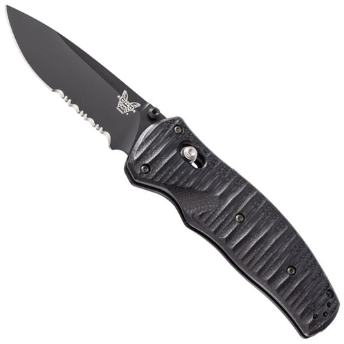 Benchmade Black Volli AXIS-Assisted Combo Edge Folding Knife