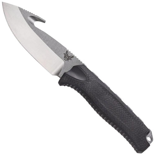 Benchmade Black Santoprene Handles Plain Edge Fixed Blade Knife