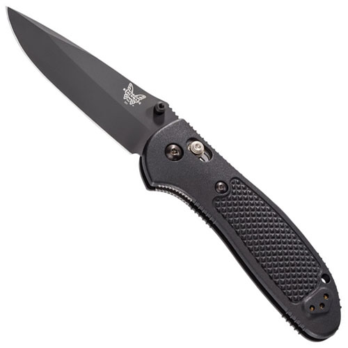 Benchmade Griptilian Drop Point Folding Knife - Black Handle