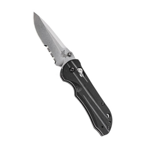 Benchmade Mini-AXIS Stryker Stonewash Black Combo Folding Knife