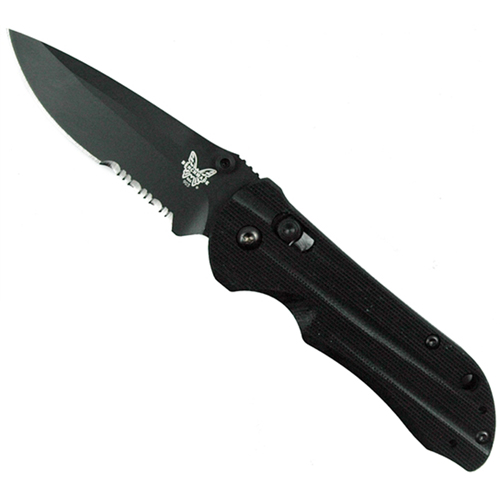 Benchmade Mini-AXIS Stryker 2.94 Inch Black Combo Folding Knife