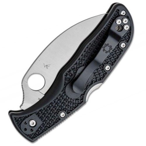 Spyderco Endela Wharncliffe Folding Knife - Serrated Edge - Black 