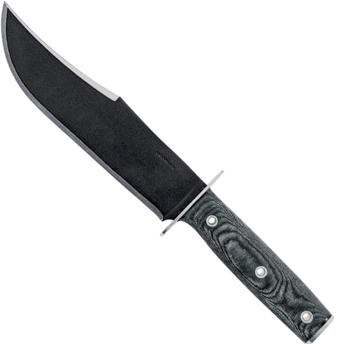 Operator Bowie Blade Knife in black Micarta. High-performance and sleek. Find it at Mrknife.com.
