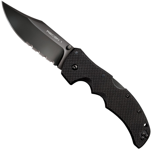 Cold Steel Recon 1 Clip Point Blade Knife - Half Serrated