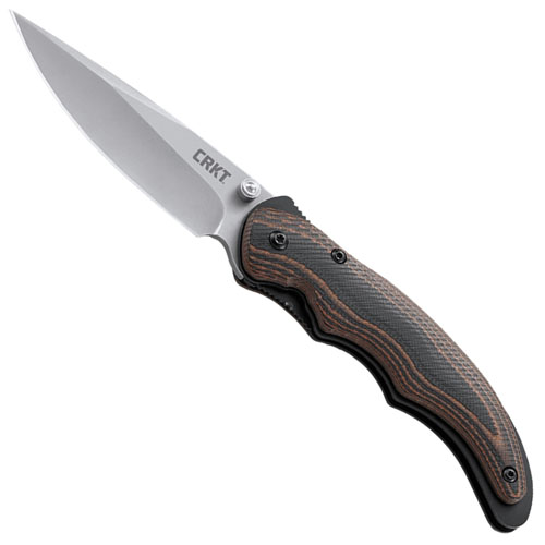 CRKT Endorser OutBurst Brown Black Razor-Sharp Plain Edge Folding Knife