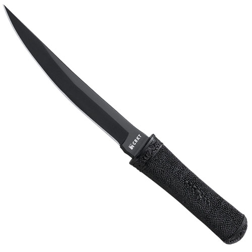 CRKT Hissatsu Black Plain Edge Fixed Knife