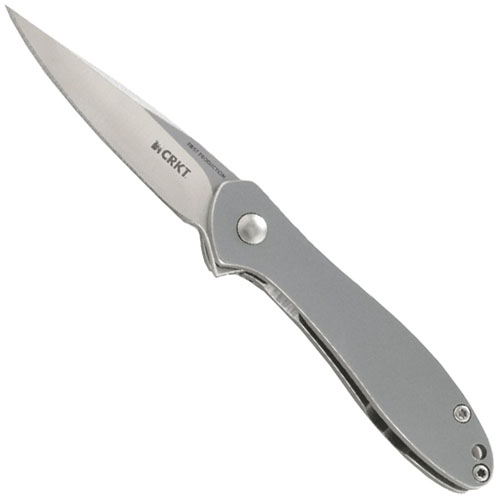CRKT Eros Flat Handle Compact Plain Blade Folding Knife