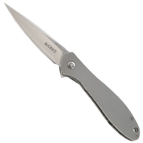 CRKT Eros 420J2 Steel Handle Folding Knife
