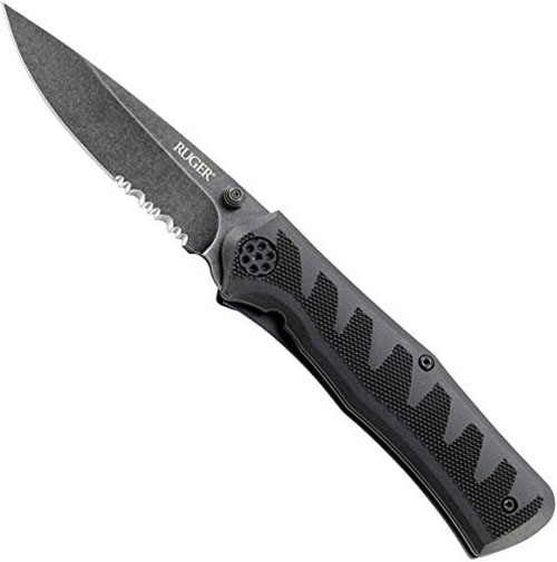 Ruger CRKT Crack-Shot Black Serrated Knife