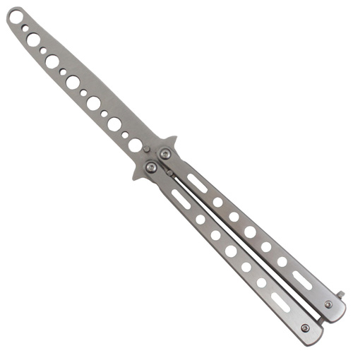 Butterfly Curved Training Knife - Silver