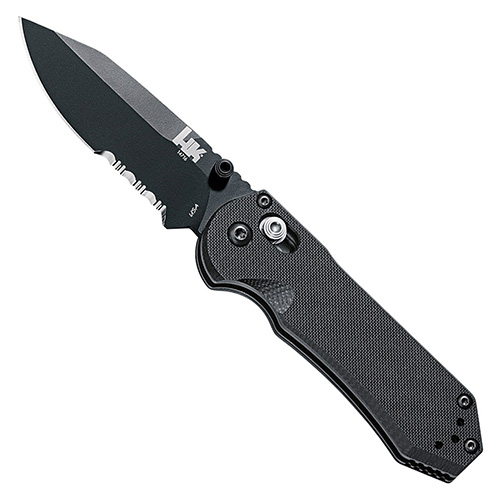 HK Knives AXIS Mini Serrated Folder G10 D2 Steel - Black