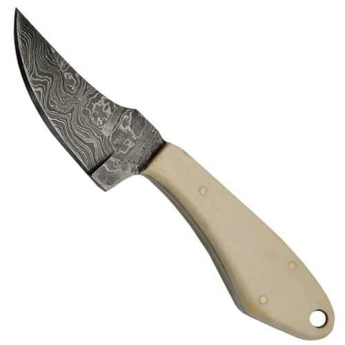 True Damascus Skinner Fixed Blade Knife w/Sheath