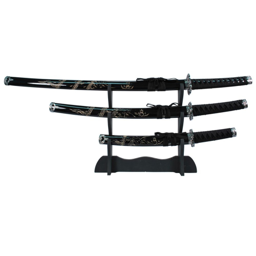Samurai Sword Set w/Stand - 3 Piece