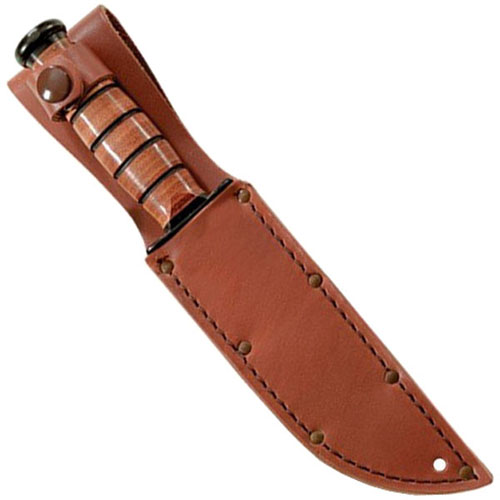 Ka-Bar 1-1217I-1 Leather Sheath Plain Brown Fits 7 Inch Blade Fixed Blade Knife