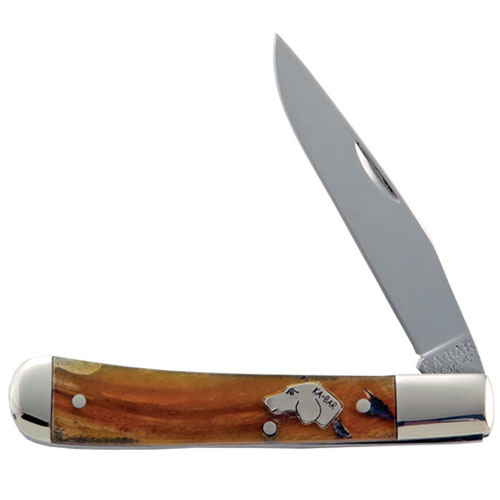 Ka-Bar Dogs Head Trapper Rams Horn Handle Folding Knife