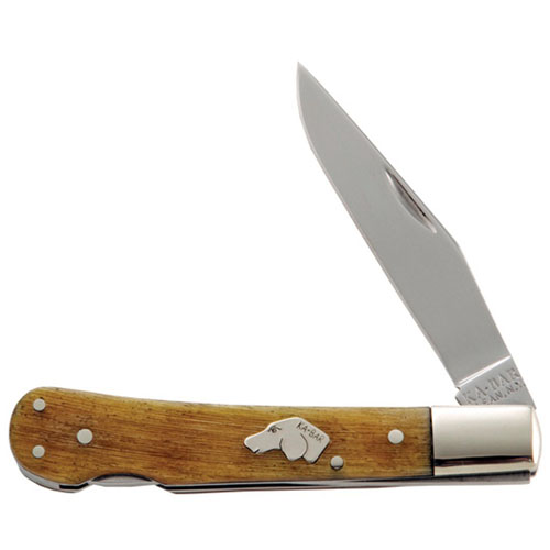 Ka-Bar Dogs Head Rams Horn Handle Folding Knife
