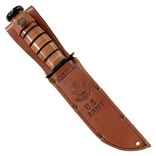 Ka-Bar Purple Heart Fixed Knife w/ Leather Sheath