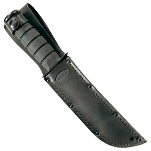 Ka-Bar 3-1256S-4 Black USA Logo Leather Sheath Fixed Blade Knife