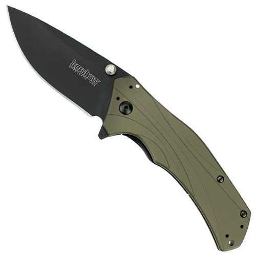 Kershaw Olive Black Knockout Assisted Opening Folding Knife
