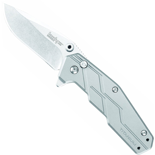 Kershaw Dimension 3 Inch Stonewash Titanium Handle Folding Knife