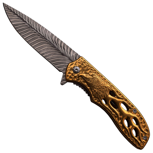 Dark Side Acid Etched Plain Blade Folding Knife