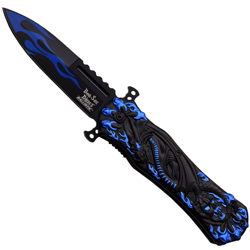 Dark Side 3.5 Inch Flame Graphic Folding Knife
