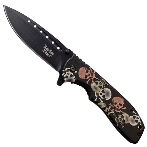 Dark Side Blades Embossed Printed Aluminum Handle Folding Knife