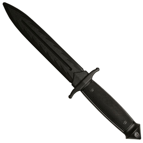 Martial Arts Tip Point Polypropylene Black Training Fixed Blade Knife