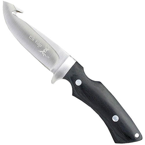 Elk Ridge Black Pakkawood Handle Outdoor Knife 