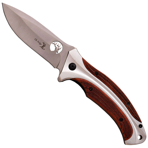 Elk Ridge Pakkawood & Aluminum Handle Folding Knife