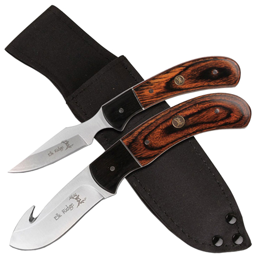 Elk Ridge 250WD Hunting Knife 2 Pcs Set w/ Nylon Sheath