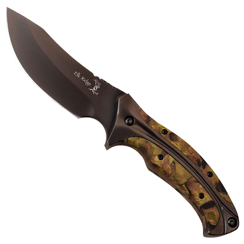 Elk Ridge Laser Etching Plain Blade Fixed Knife