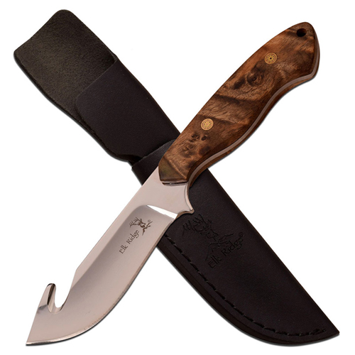 ELK Ridge ER-563 Mirror Finish Gut Hook Blade Fixed Knife - 8 Inch