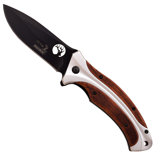 Elk Ridge Cut Out Logo Stainless Steel Folding Blade Knife