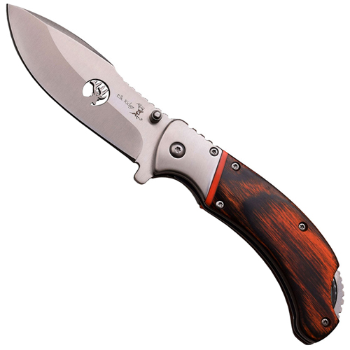 Elk Ridge Wood Handle w/ Stainless Steel Bolster Folding Knife