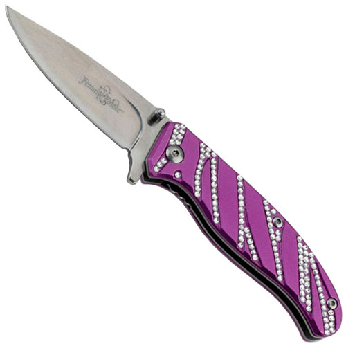 Femme Fatale Spring Assisted Purple Folding Knife