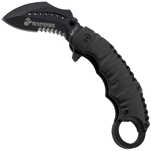 US Marines A1019 Half Serrated Edge 3.5 Inch Blade Folding Knife