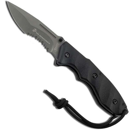 USMC Elite M-A1024GS 3.75 Grey Stainless Steel Blade Folding Knife