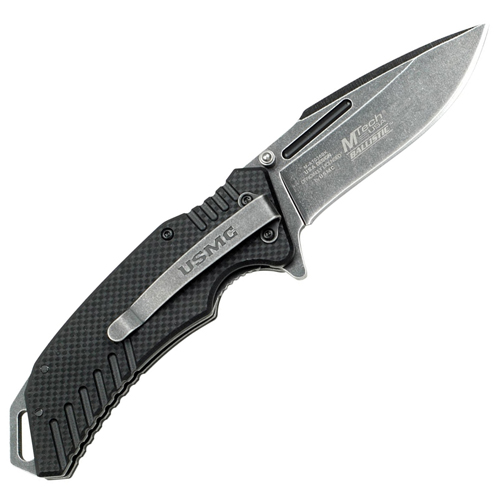 US Marines G10 Handle Folding Knife - Black