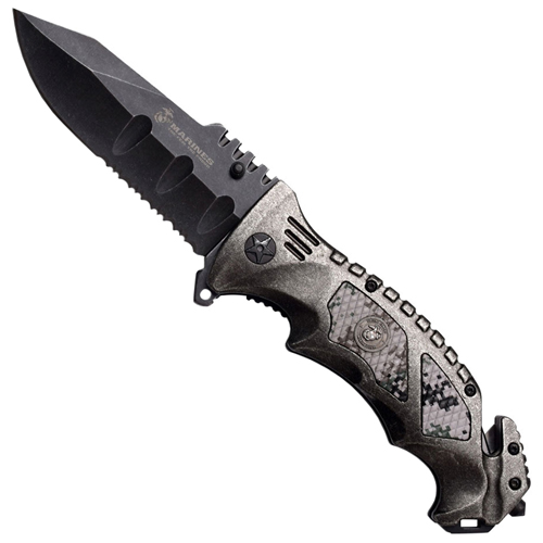 MTech USA Marines Folding Knife w/ Carbide Glass Breaker Mr.Knife