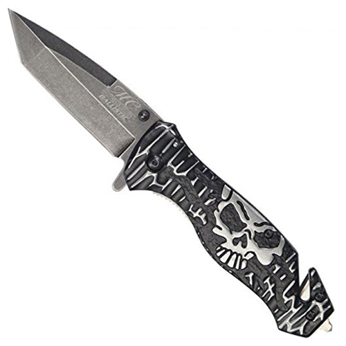 Fantasy Rescue Silver Skull Pattern Folding Knife