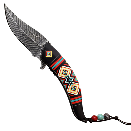 Masters Collection 3.5 Inch Feather Shape Folding Blade Knife