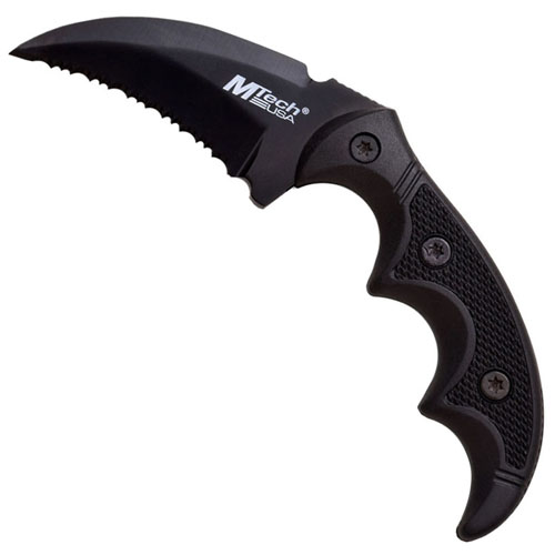 MTech USA 2 Inch Hawkbill Fixed Blade Knife w/ Paddle Holster Sheath