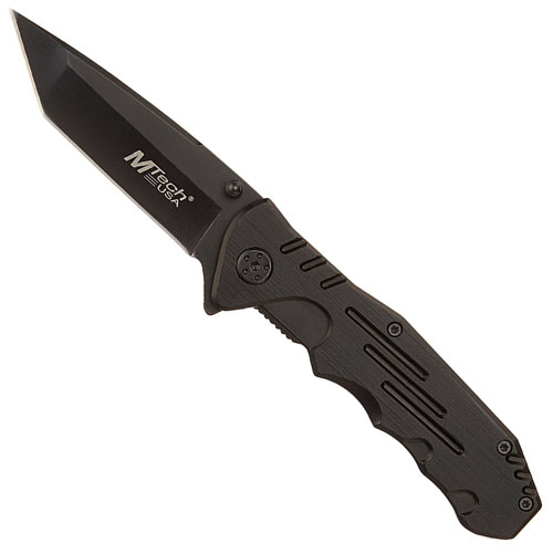 MTech USA Black Brushed Metal Folding Knife