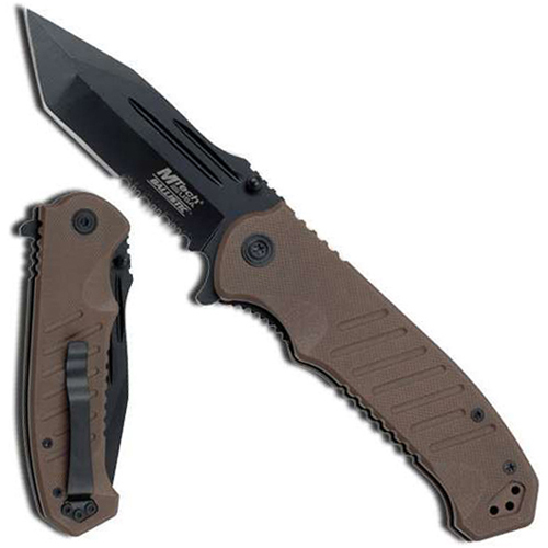 MTech USA MT-A838BNT 3.5 Black Blade Brown Handle Folding Knife