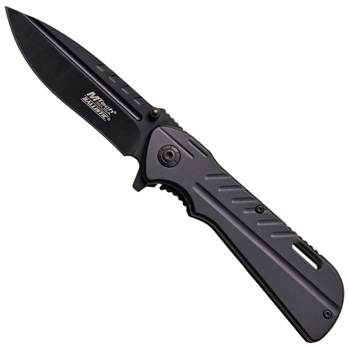 MTech USA A890BP Stainless Steel Handle Folding Knife - Black