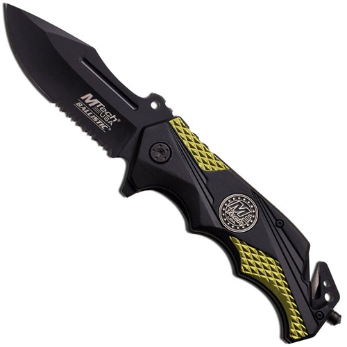 MTech USA Spring Assisted 4.75 Inch Black-Green Handle Folding Knife