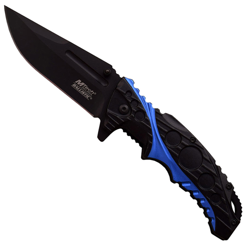 MTech USA A957BL Black & Blue Aluminum Handle Folding Knife